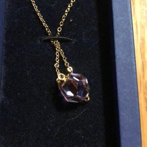 Swarovski purple crystal with gold chain